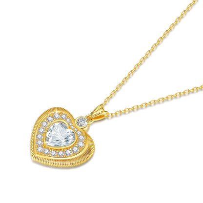 Moissanite Heart Pendant Necklace