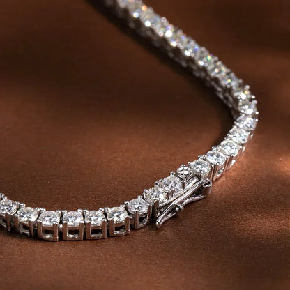 Moissanite Tennis Necklace – 925 Sterling Silver