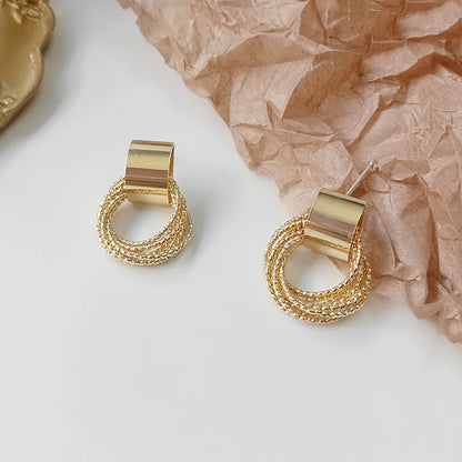 Twisted Mesh Gold Earrings