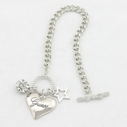 Gold & Silver Heart Charm Bracelet for Women