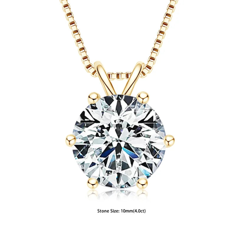 Moissanite Pendant Necklace – 0.5-5ct Sterling Silver