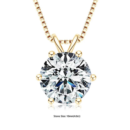 Moissanite Pendant Necklace – 0.5-5ct Sterling Silver