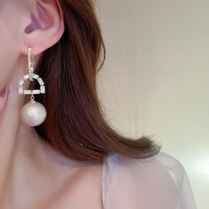 Bohemian Pearl & Rhinestone Stud Earrings
