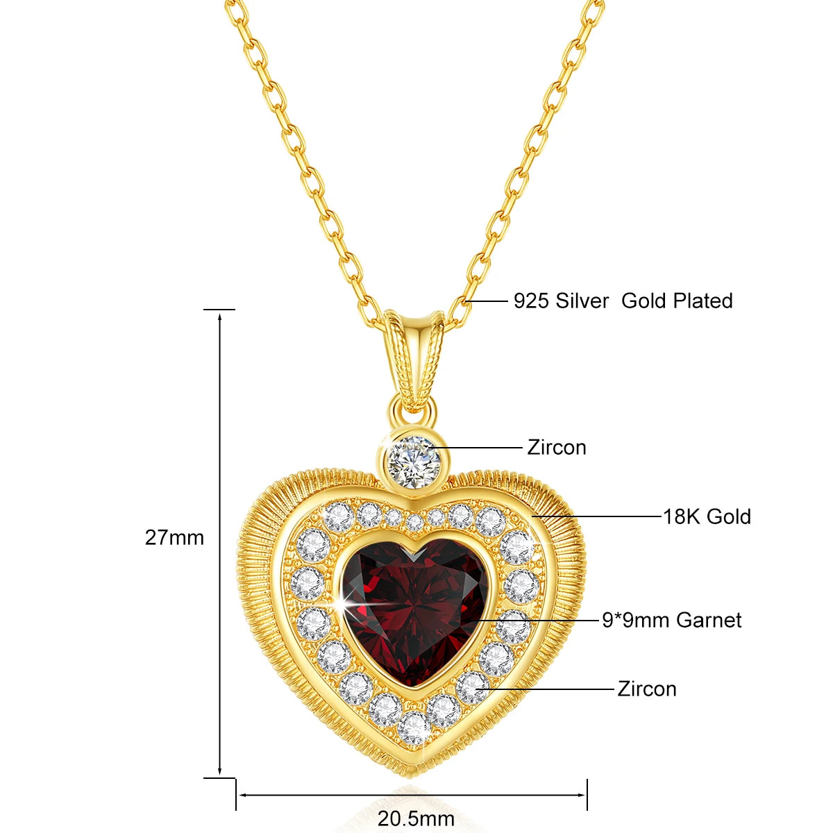 Moissanite Heart Pendant Necklace