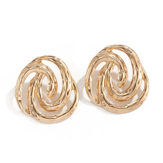 Gold Spiral Stud Earrings