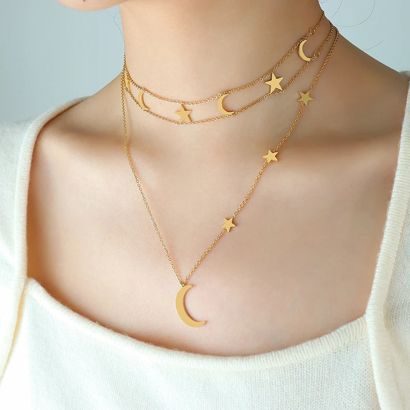 Gold-Tone Star Pendant Necklace