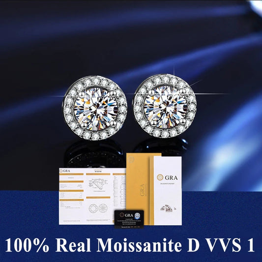 Round Moissanite Stud Earrings