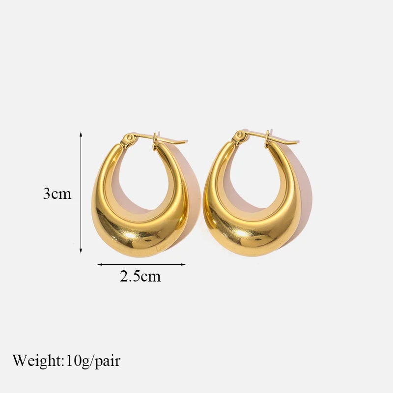 Vintage Multi-Shaped Gold Twist Hoop Earrings