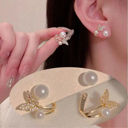 Vintage Green Crystal Butterfly Drop Earrings