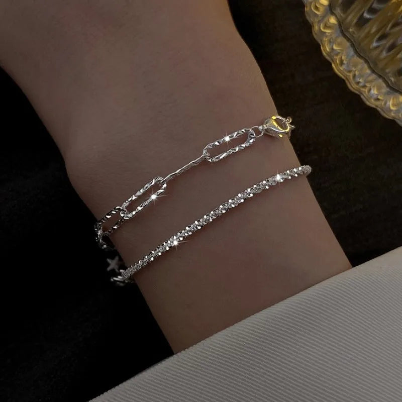Luxury Cubic Zirconia Tennis Bracelet – Gold, Rose Gold & Silver