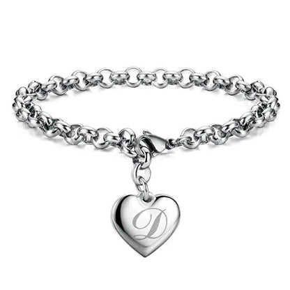 925 Sterling Silver Letter Charm Bracelet
