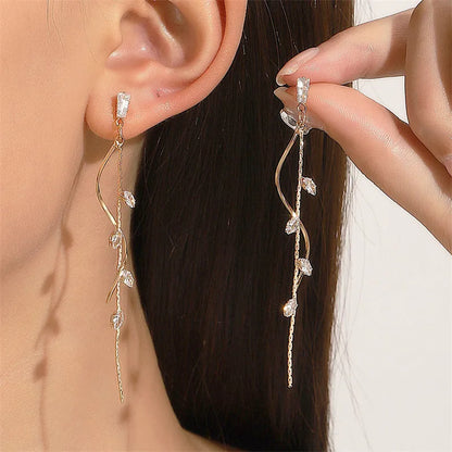 Multicolor Geometric Drop Earrings – Crystal & Copper
