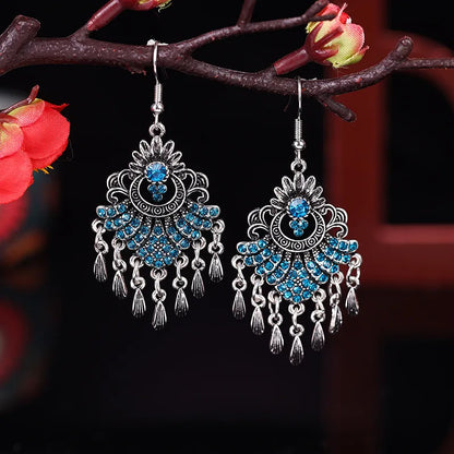 Bohemian Crystal Drop Earrings – Multicolor Rhinestone Dangles