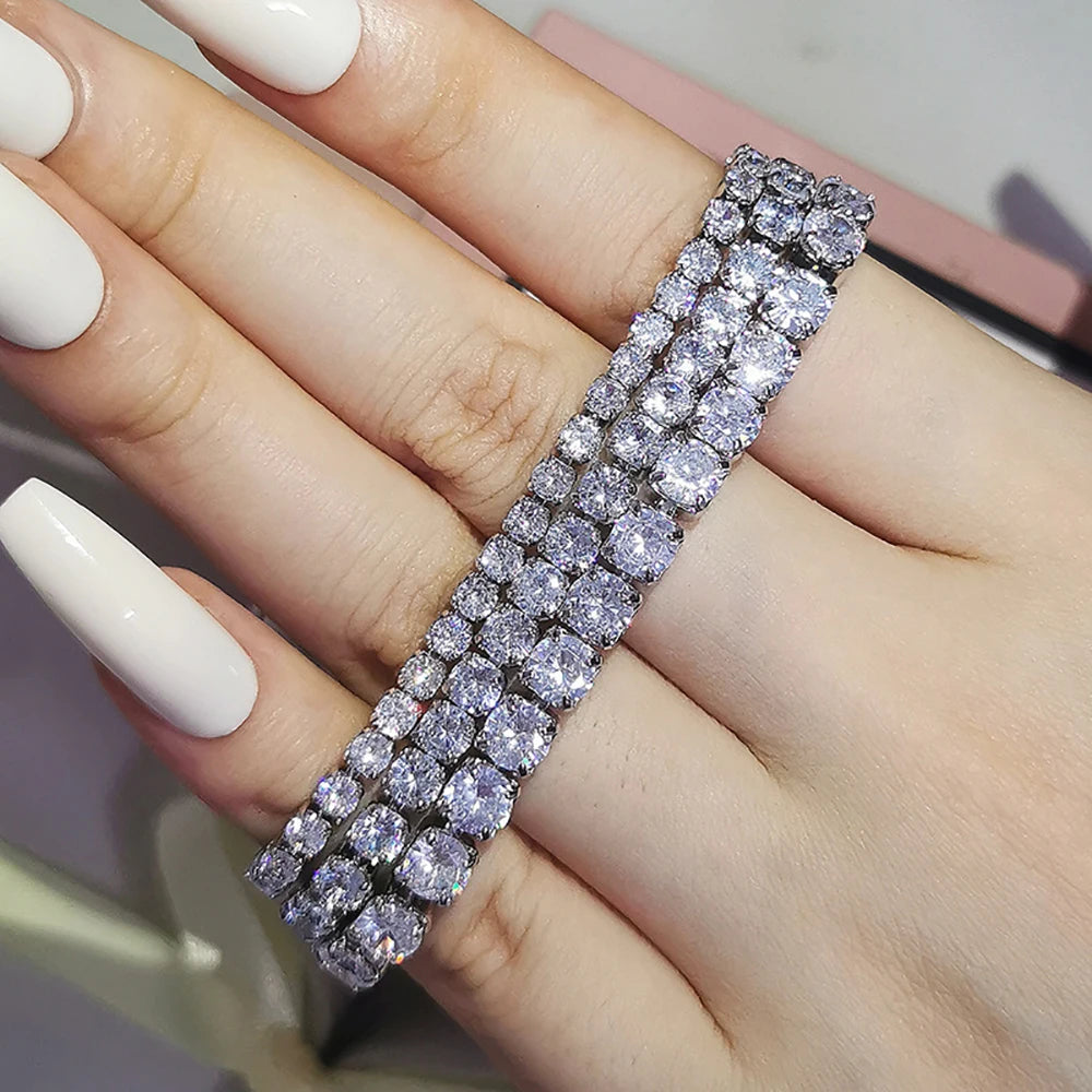 Zircon Tennis Bracelet - Dazzling Crystal Hand Chain for Women