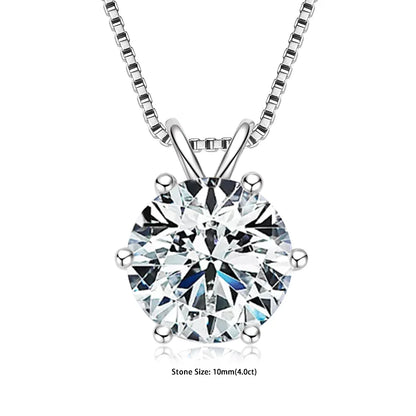 Moissanite Pendant Necklace – 0.5-5ct Sterling Silver