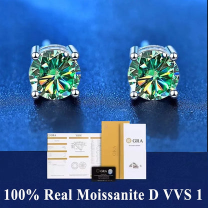 18K Gold Plated /  925 Sterling Silver Moissanite Stud Earrings
