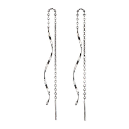 Vintage Wave Tassel Threader Earrings