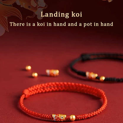 Handwoven Koi Fish Lucky Bracelet – Adjustable Braided Bangle