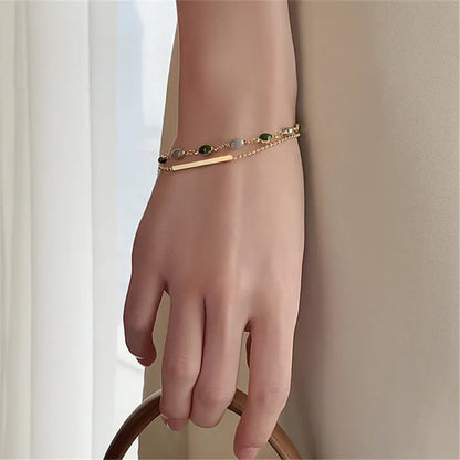 Bohemian Minimalist Multi-Layer Bracelet Set – 6-Piece Fashion Jewelry