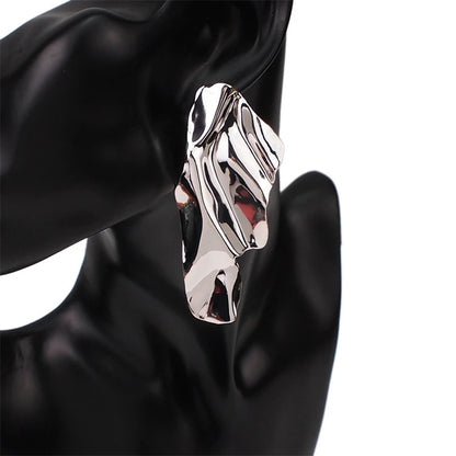 Eccentric Geometric Metal Dangle Earrings