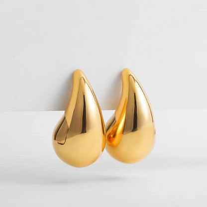 Vintage Glossy Gold Plated Chunky Hoop Earrings