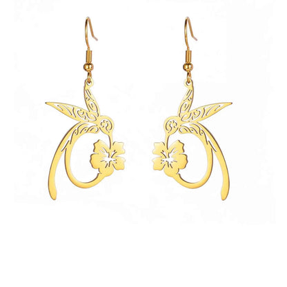 Hummingbird Jewelry Set – Gold/Silver Earrings & Necklace