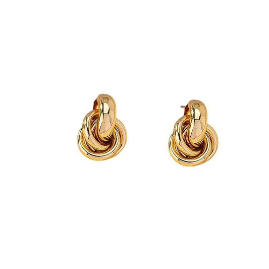Vintage Gold-Plated Knot Hoop Earring