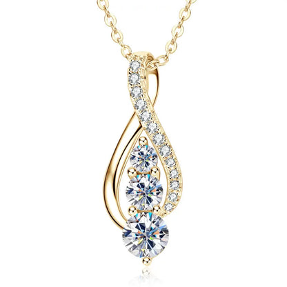 Infinity Moissanite Pendant Necklace – 925 Sterling Silver