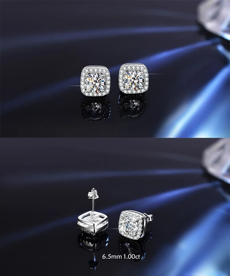 Round Moissanite Stud Earrings