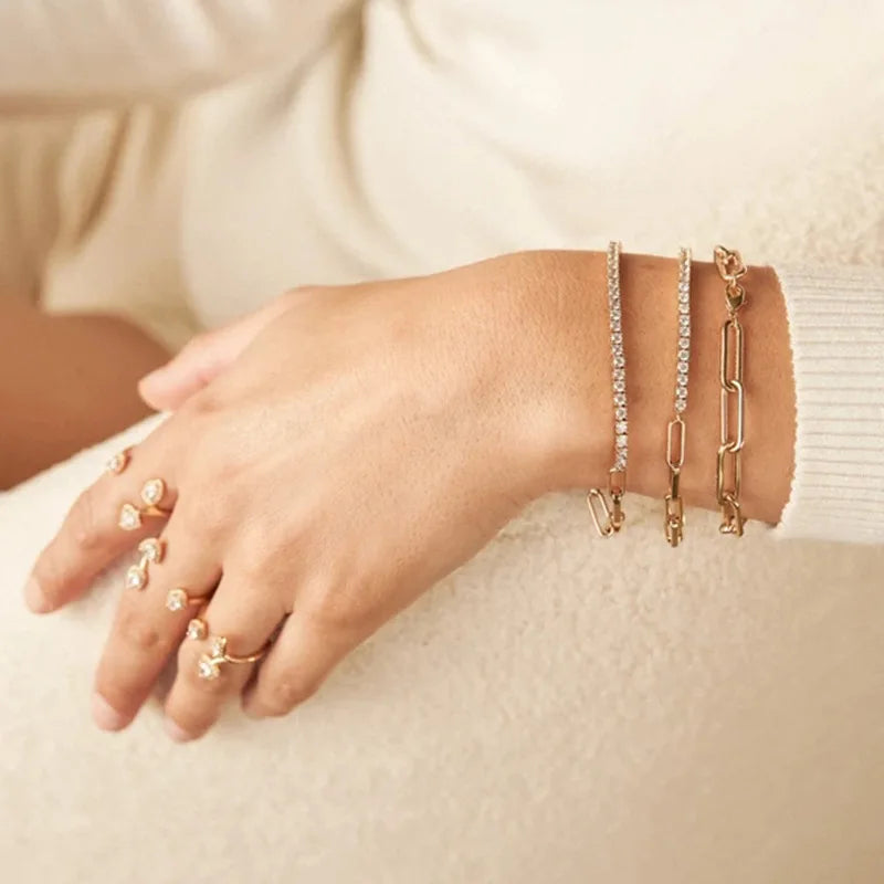 Luxury Cubic Zirconia Tennis Bracelet – Gold, Rose Gold & Silver