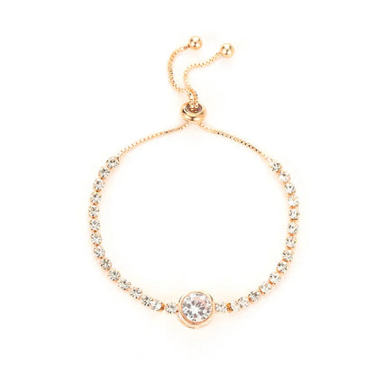 Luxury Cubic Zirconia Tennis Bracelet – Gold, Rose Gold & Silver