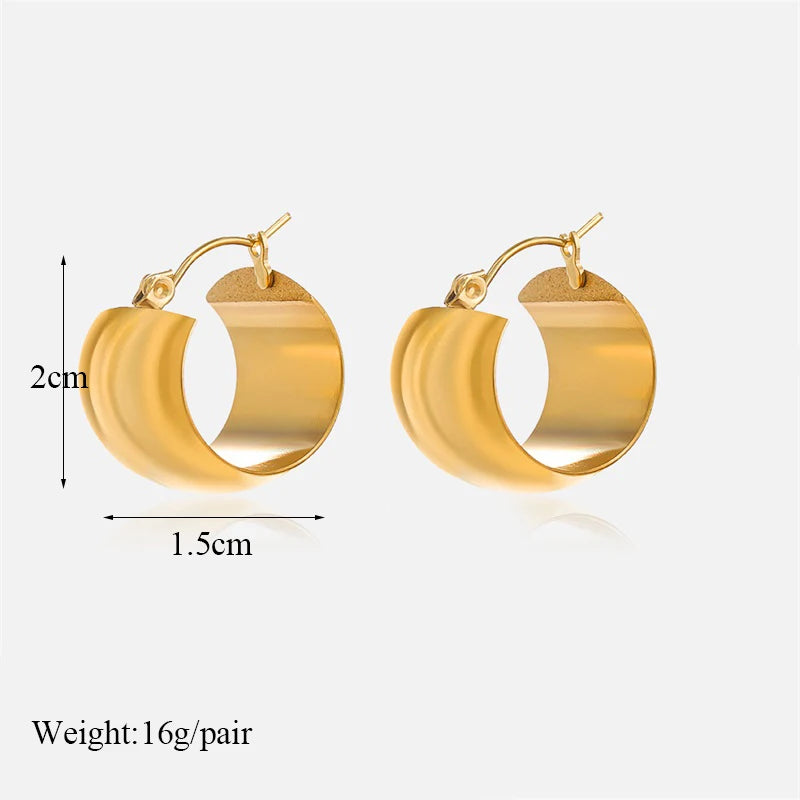 Vintage Multi-Shaped Gold Twist Hoop Earrings