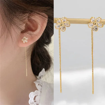 Multicolor Geometric Drop Earrings – Crystal & Copper