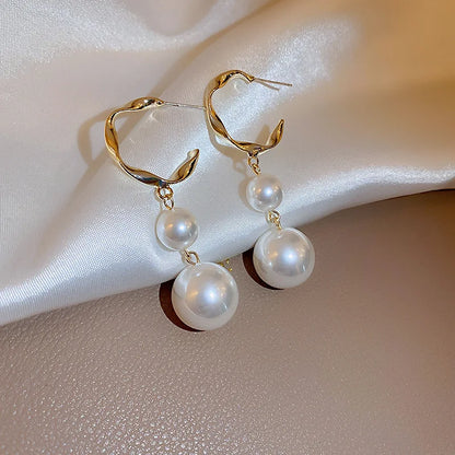 Bohemian Pearl & Rhinestone Stud Earrings