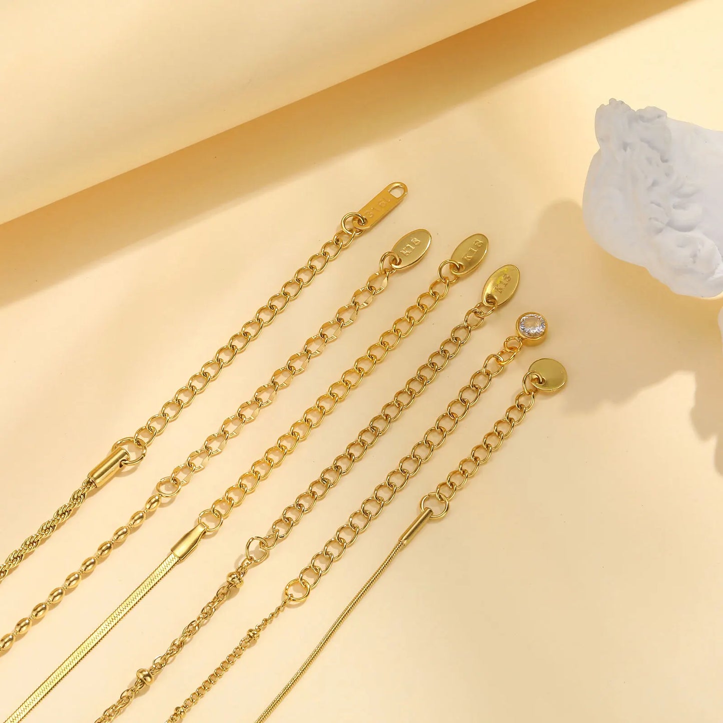 Thin Link Stainless Steel 18K Gold Plated Bracelet