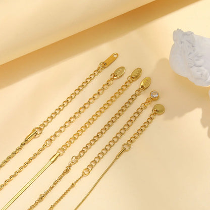 Thin Link Stainless Steel 18K Gold Plated Bracelet