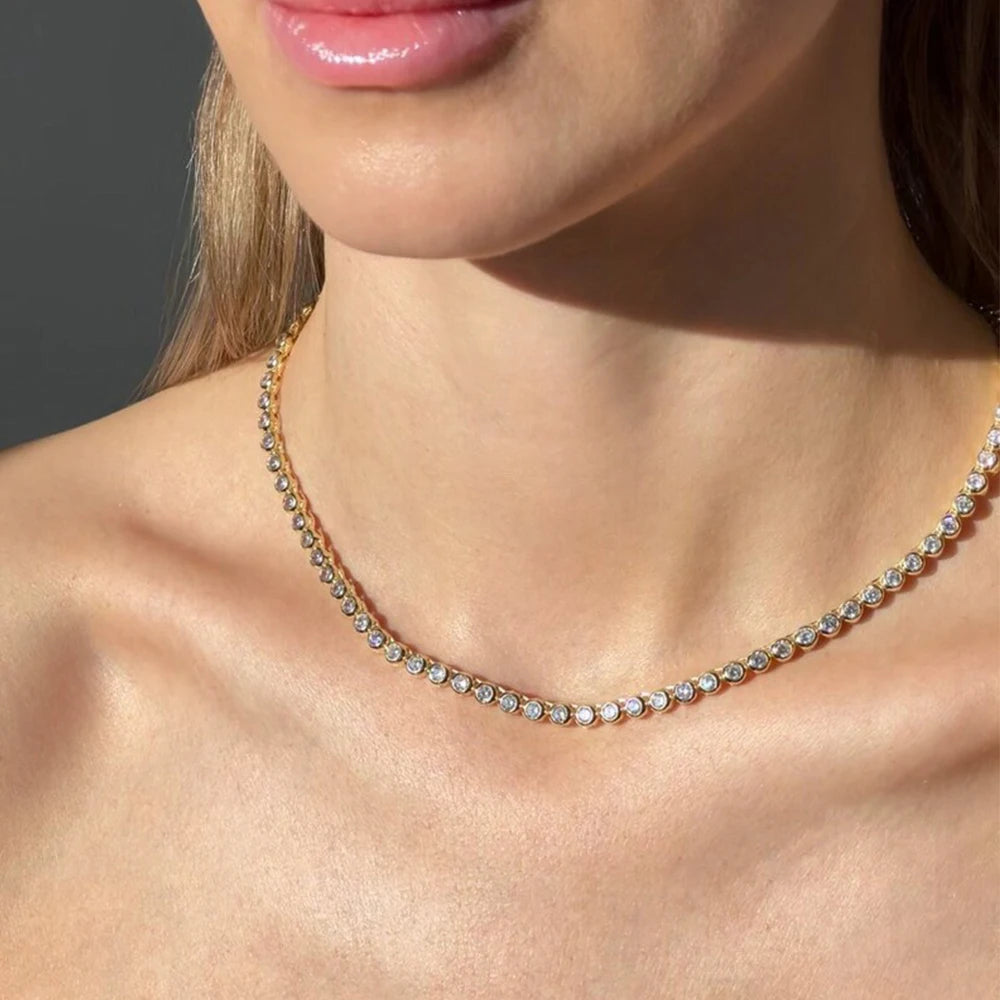 D-VVS1 Moissanite Tennis Necklace – 925 Silver