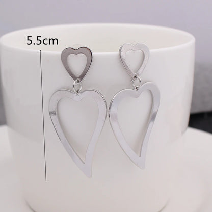 Eccentric Multi-Shaped Metal Dangle Earrings