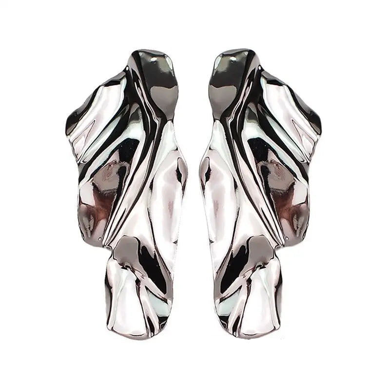 Eccentric Geometric Metal Dangle Earrings