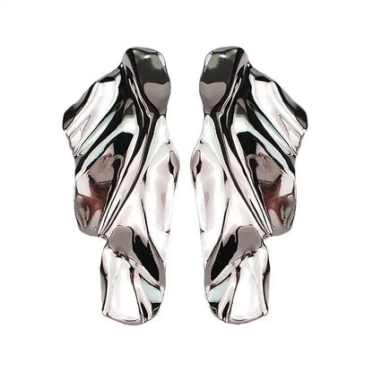 Eccentric Geometric Metal Dangle Earrings