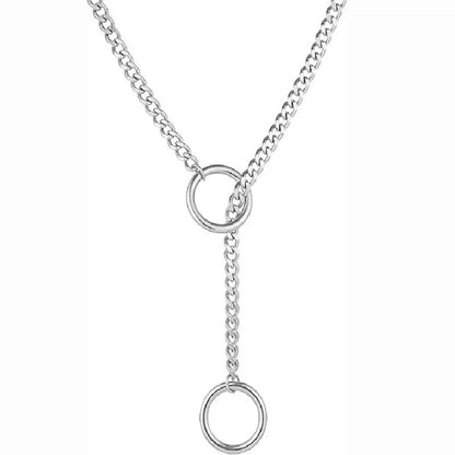 Heart O-Ring Slip Chain - Adjustable Lariat (Y-Necklace/Choker)