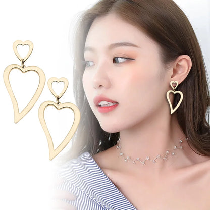 Eccentric Multi-Shaped Metal Dangle Earrings