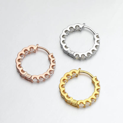 Moissanite-Studded Hoop Earrings