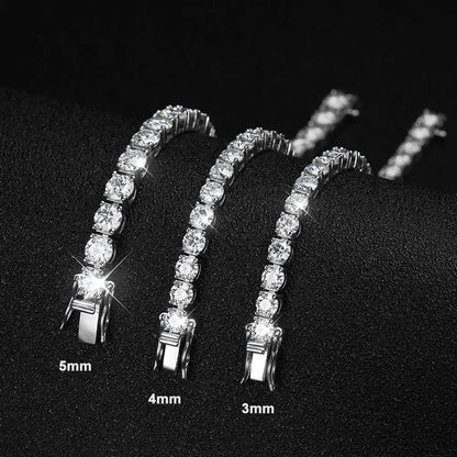 D-VVS1 Moissanite Tennis Bracelet – 925 Sterling Silver
