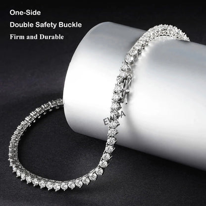 4-Prong Moissanite Tennis Necklace – 925 Sterling Silver