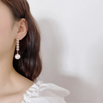 Bohemian Pearl & Rhinestone Stud Earrings