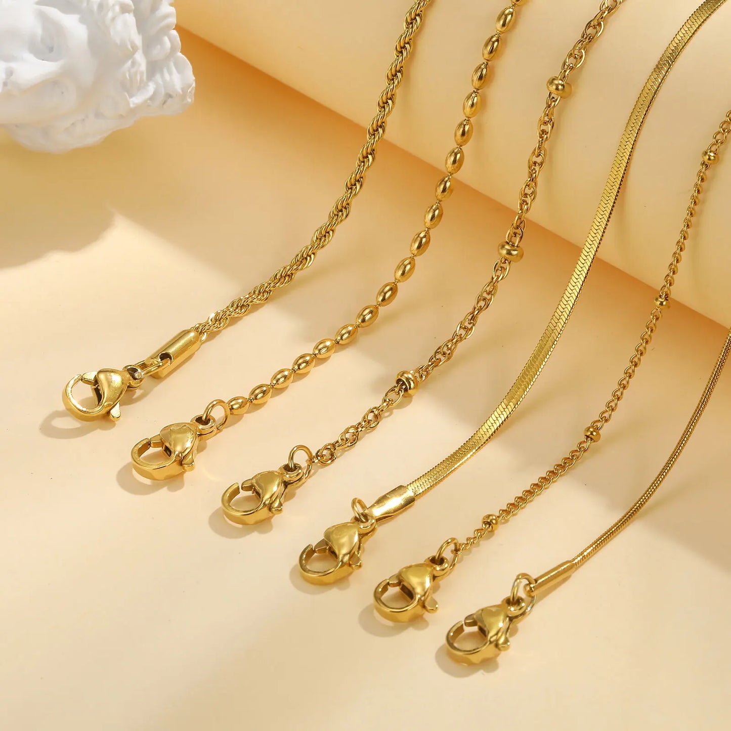 Thin Link Stainless Steel 18K Gold Plated Bracelet