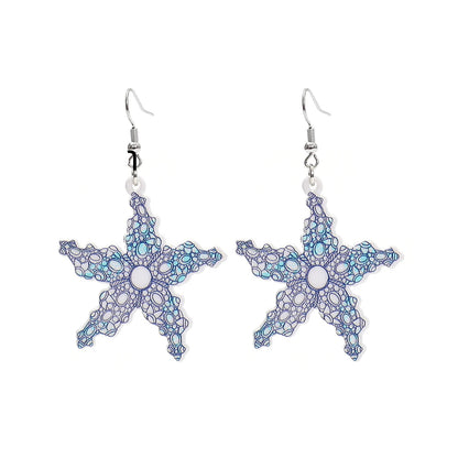 Vintage Blue Wave Acrylic Drop Earrings