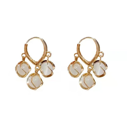 Bohemian Pearl & Rhinestone Stud Earrings