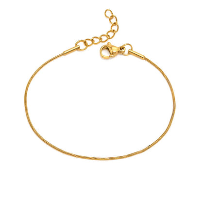 Thin Link Stainless Steel 18K Gold Plated Bracelet